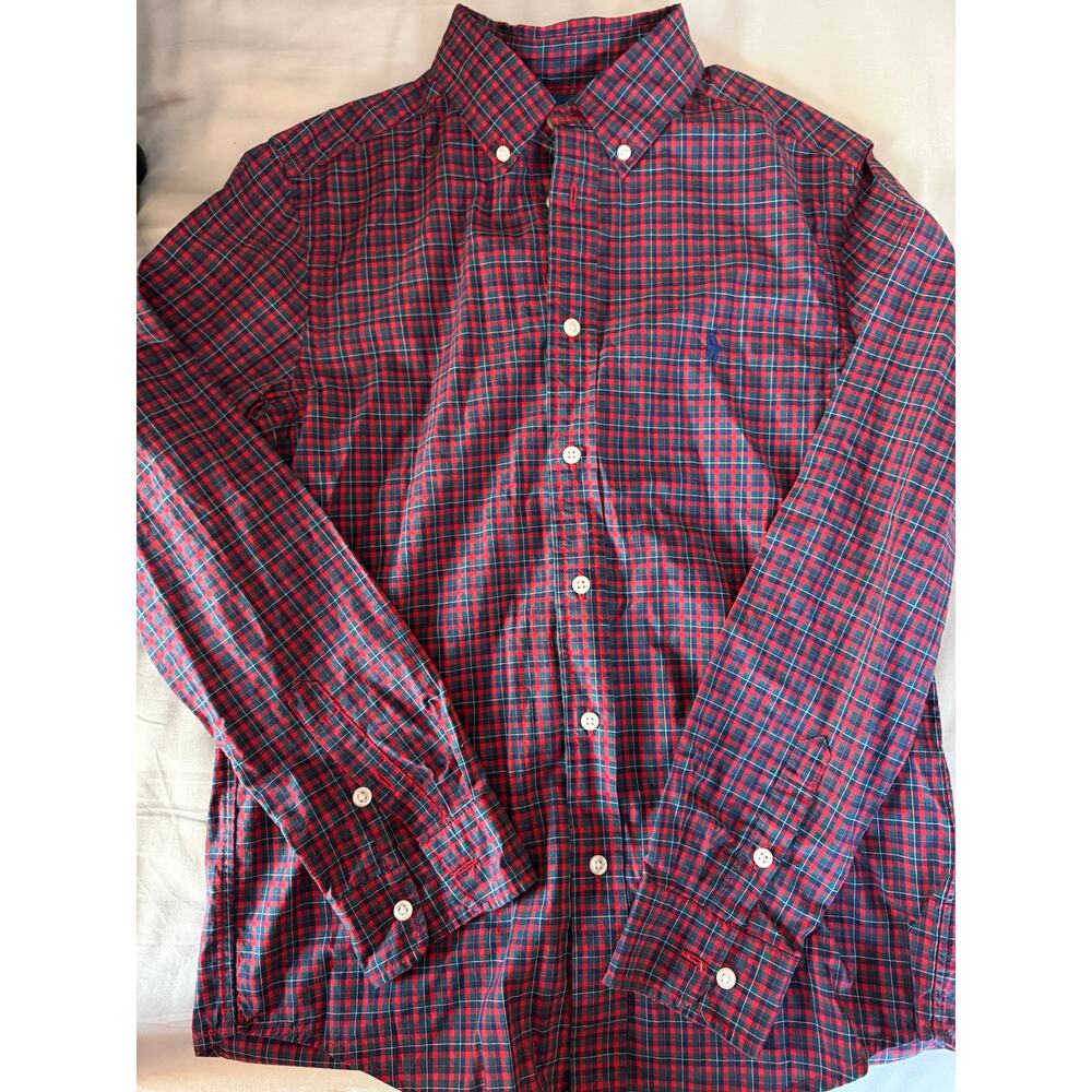 Ralph Lauren red plaid shirt size 14-16